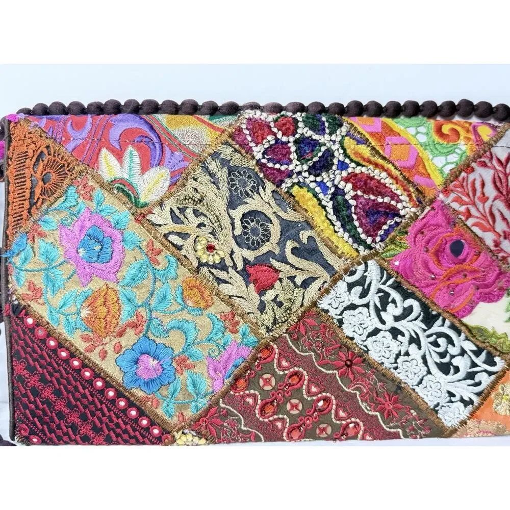 Aria Maniadis Patchwork Boho Crossbody Bag Handmade Crete Greece